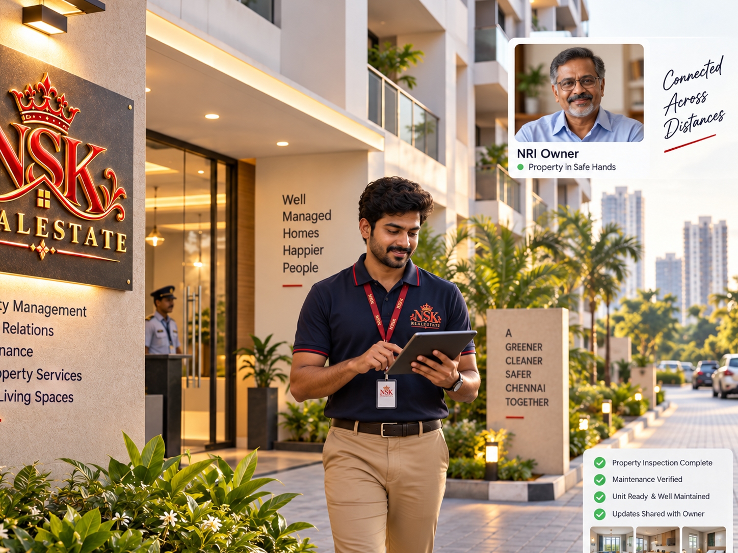 Remote property management support for NRI owners
